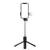 Telescopic selfie stick with remote control, LED lamp, phone tripod stand, 071m black