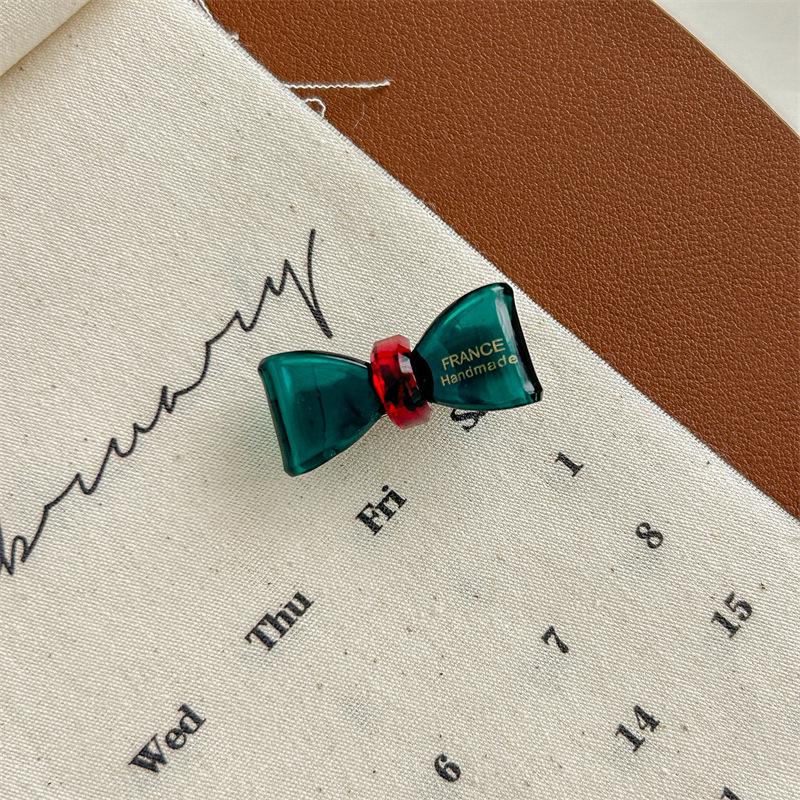 Retro Französische Goldetikett Schleife Haarnadel mit Kontrastfarben für Kinder