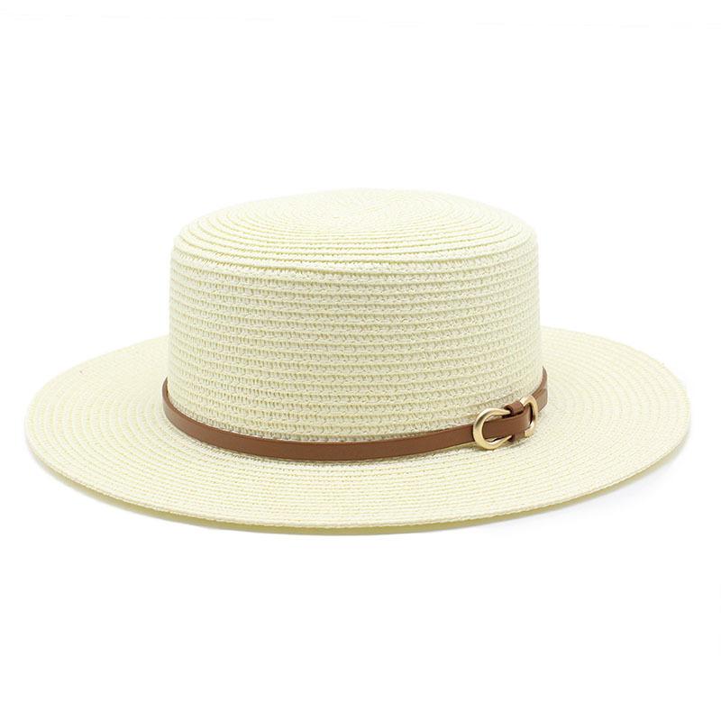 Spring And Summer Straw Hat Women'S Summer Flat Top Top Top Hat Seaside Vacation Beach Hat Internet Celebrity Straw Hat Sun Hat