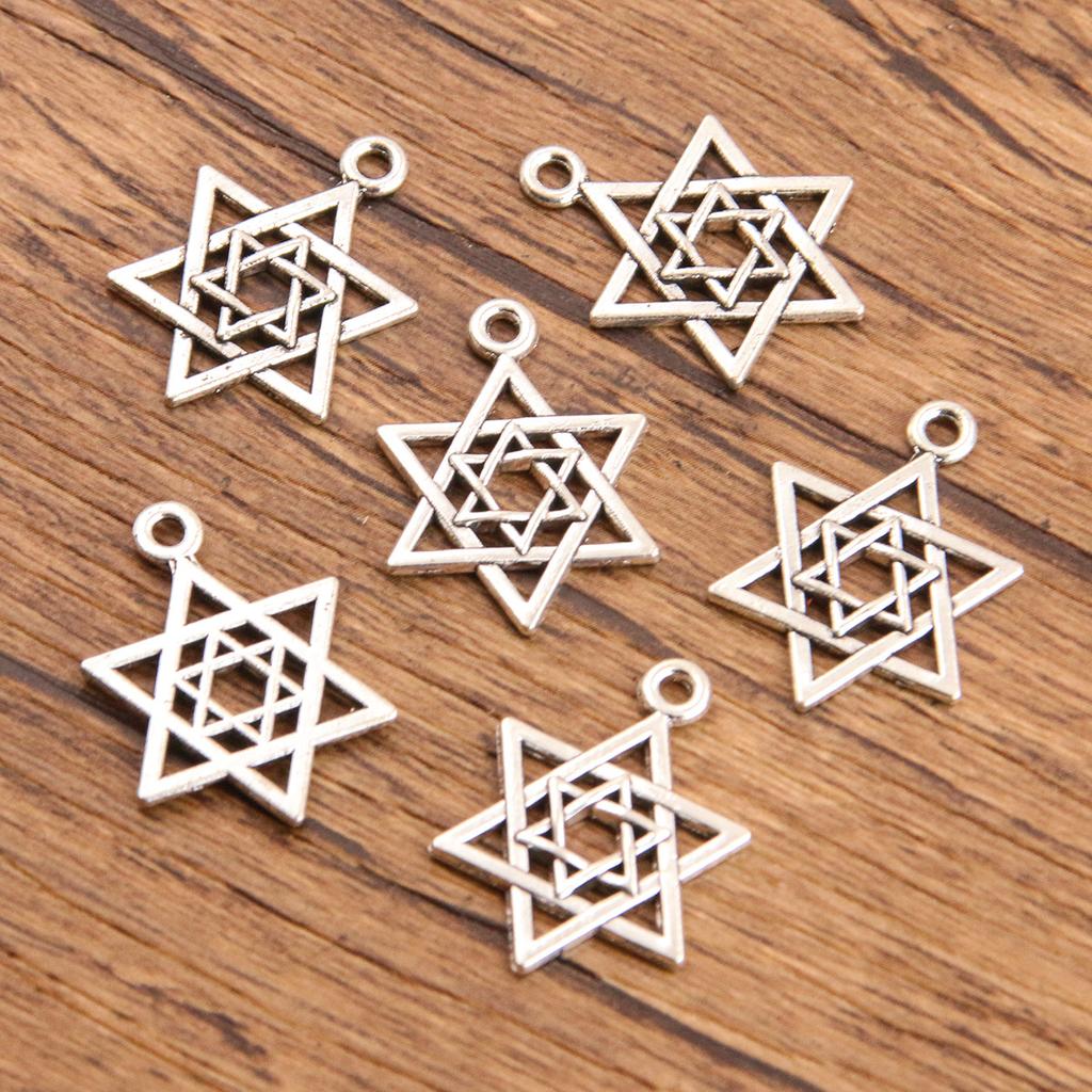 10pcs Hollow-out Pentagram Star Pendant Jewelry Pendant