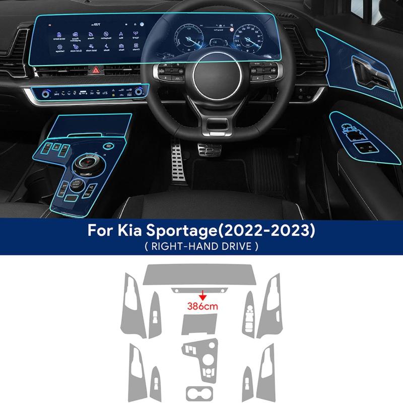 For Kia Sportage NQ5 - Car Interior Center Console Transparent TPU Protective Film Anti-scratch Sticker