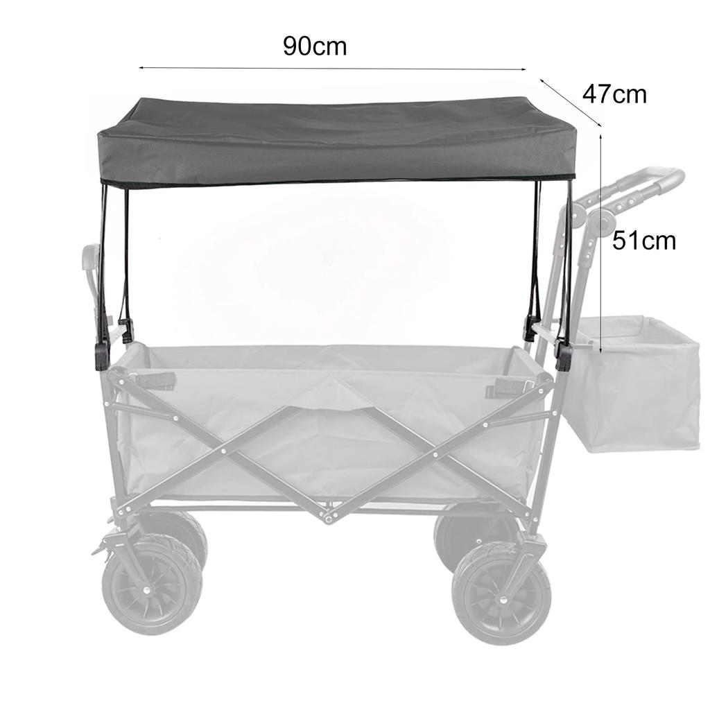 Awning Canopy For Wagon Attachment VERSATILE Sun Shade Cover For Folding Trolley Cart Water-resistant 600D Oxford Cloth