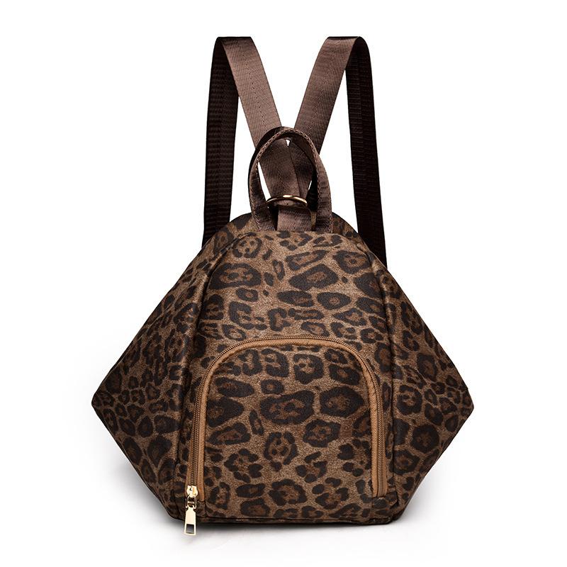 Leopard Print Convertible Backpack for Women Large Capacity Casual Commuter Bag