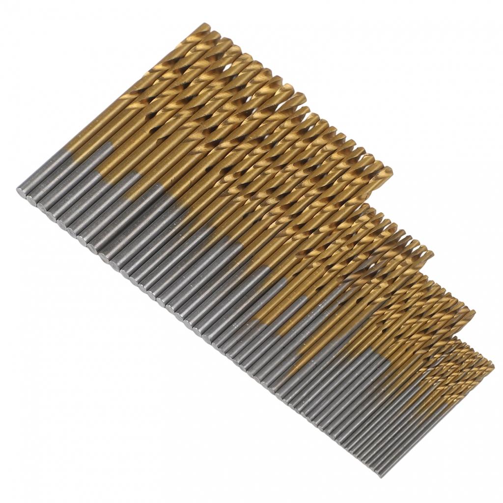 Coated High Speed Set # Drill Hss Steel Bit 1/1.5/2/2.5/3.0mm Titanium 50PC Kits