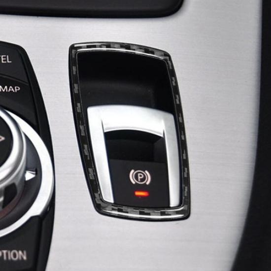 1pcs Carbon Fiber Car Handbrake P Button Frame Cover For BMW Z4 E89 2009-2016