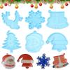 Christmas Silicone Mold Xtmas Tree Hanging Tags Keychain Pendant Mold Santa Claus Elk Resin Craft Mold Candy Chocolate Cake Tool