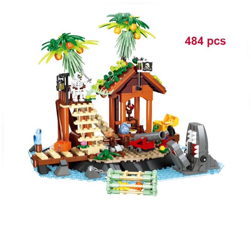Statek Piracki Moc Okręt Wojenny Statek Wycieczkowy Łódź Wyspa Czarna Perła Model Żaglówka Zestawy Klocków Edukacyjne Zabawki Prezent
