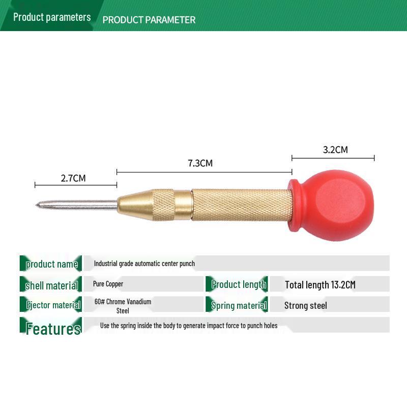 130mm Automatic Center Punch & Window Breaker - Semi-Automatic Fixed Point Sample Punch