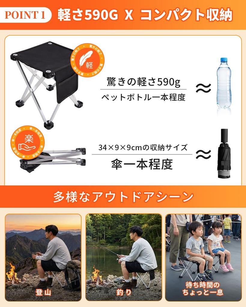 KingCamp Folding 6063 Aluminum 150kg Weight Outdoor Comfortable for Long Side Storage and Storage Ideal for and Pack of 2 Chair, Ultra-Lightweight,