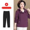 Mother's Day 2026 Stylish Hooded Windbreaker for Middle-Aged Women