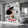 Cartoon Mafalda Bathroom Shower Curtain Shielding Partition Shower Curtain Quick Dry Can Be Scrubable Light Opaque Bath