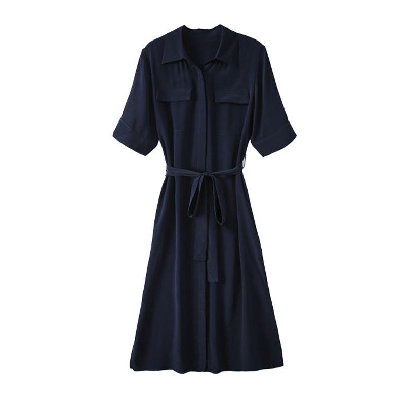 2025 High-End Japanese Workwear Silk Dress: Women's New Summer Long Dress