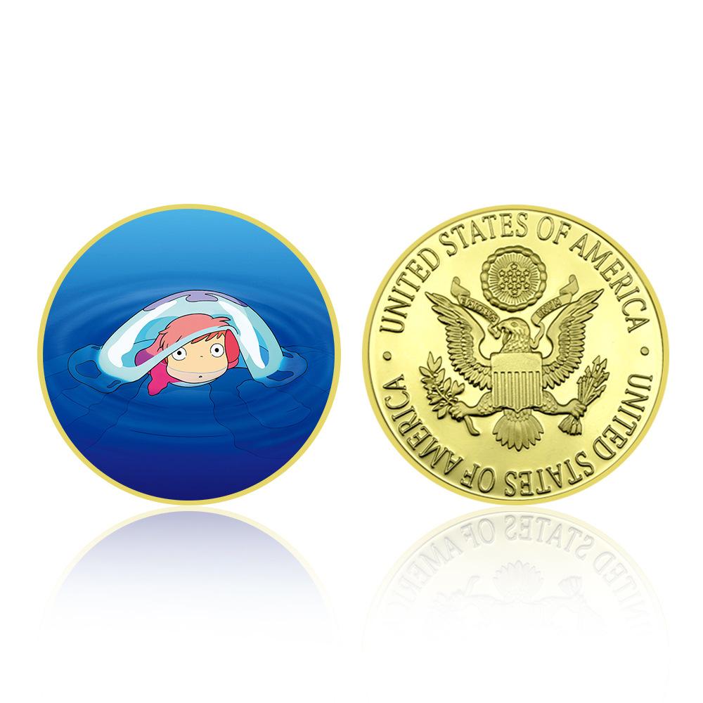 Japanese anime commemorative coin gift box set, cat gold and silver coins, fan collection