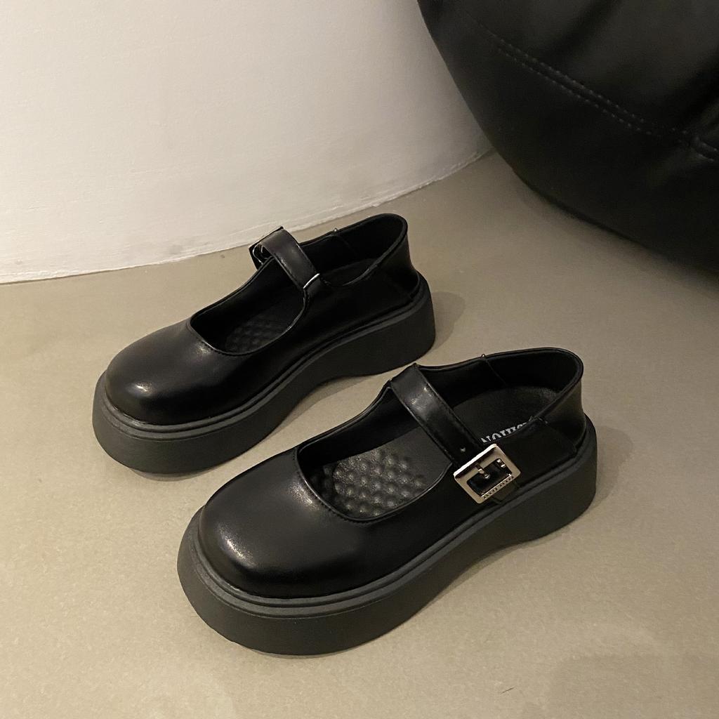 French Mary Jane Small Leather Shoes Women's 2025 New Spring and Autumn with Skirt Single Shoes Versatile White Loafers Women's