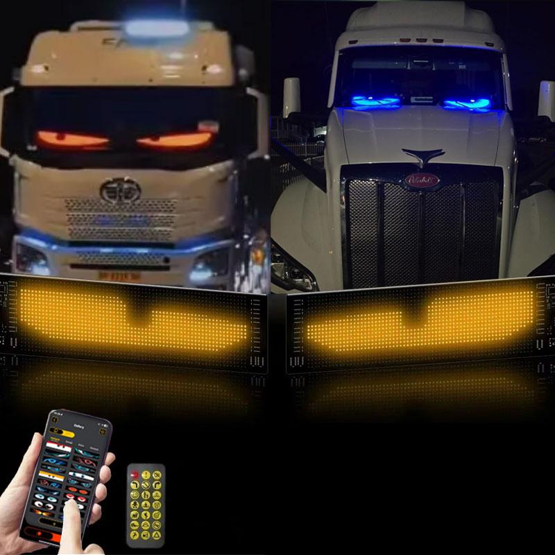 Led Eyes For Truck LED Sign Matrix Pixel Panel Scrolling Bright Signboard Flexible USB LED Car Sign Bluetooth App DIY Control