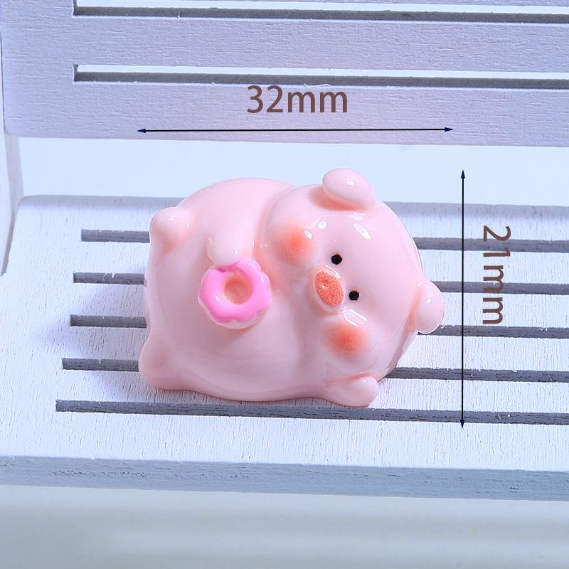 Cerdo Gordo 3D Dibujos Animados Resina DIY Llavero Colgante Accesorios