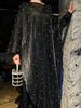 Damen Muslimische Abaya mit Perlen: Elegantes langes Robenkleid mit Sternenhimmel