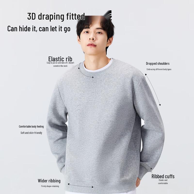 MINISO Men's Casual Round Neck Pullover Sweatshirt