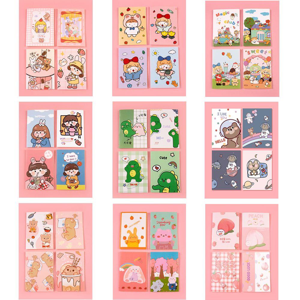 Small Diary Portable Steno Cartoon Astronaut Bear Peach Patterns Cute Girl Dinosaur Mini Notebook