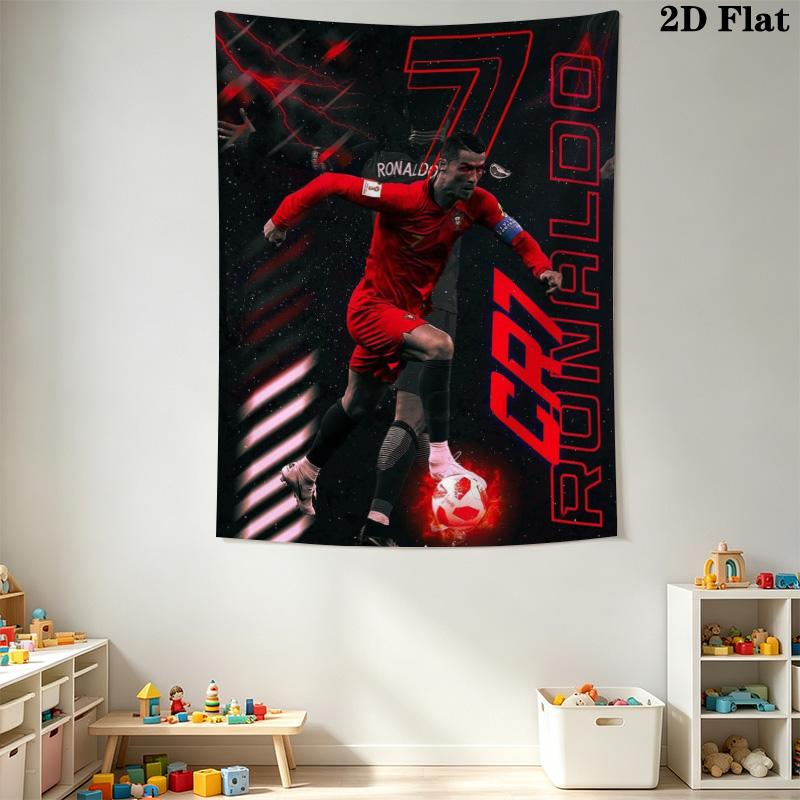 Cristiano Ronaldo CR7 Tapestry, Portugal Soccer Player Dynamic Wall Hanging, Sports Wall Art Home Decor