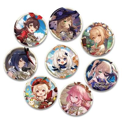 32/44/58mm Genshin Impact Tinplate Pin Redondo Desenho Animado Snap-in Broches para Mochila Roupas Acessórios Jogo Anime Coleção Emblema Decoração