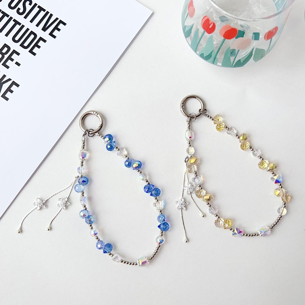 Light Luxury High-End Water Drop Crystal Phone Chain Tassel Pendant Bag Decoration Accessories Keychain Pendant Jewelry