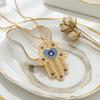 Devil Eye Necklace Vintage Chain Necklace with Hamsa Hand Pendant Rhinestone Palm Necklace Jewelry Gifts for Women Wife Girlfriend