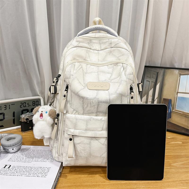 Stone Texture Pattern Student's Schoolbag Large Capacity Unisex Backpack