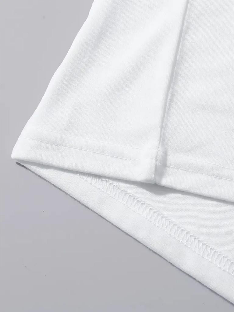 Women's Spanish Alphabet A-Z Chart Print Short Sleeve Round Neck Casual Learning Tee