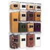 15-Piece PP Plastic Cereal & Grain Storage Container Set