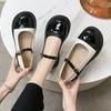 Spring and Autumn Children's Leather Shoes Shallow Mouth Buckle Round Head Middle and Older Children's Student Shoes Show Shoes Patent Leather Girls'