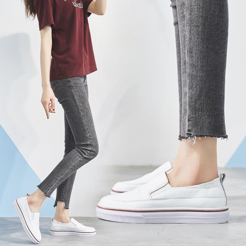 Little White Shoes Women's Low-top Flat Baseplate Shoes One Pedal Lazy Single Shoes Casual Shoes Women's Shoes New Spring