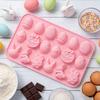 Easter Silicone Mold Cake Chocolate Cookie Baking Mould Rabbit Colored Holiday Easter Decoration Kitchen Bakeware Tools