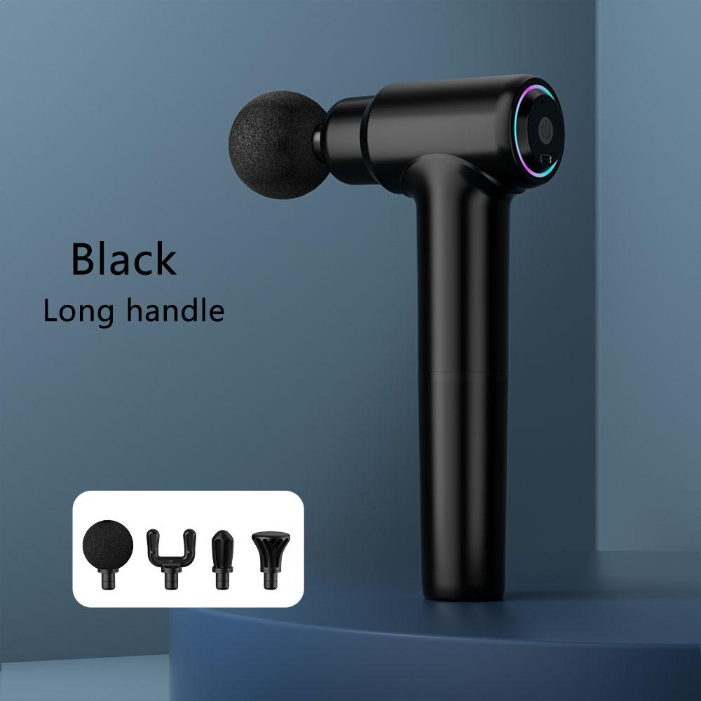 Portable Fascial Massage Gun Electric Percussion Pistol Massager Body Relaxation Massage Deep Tissue Replaceable Massage Head