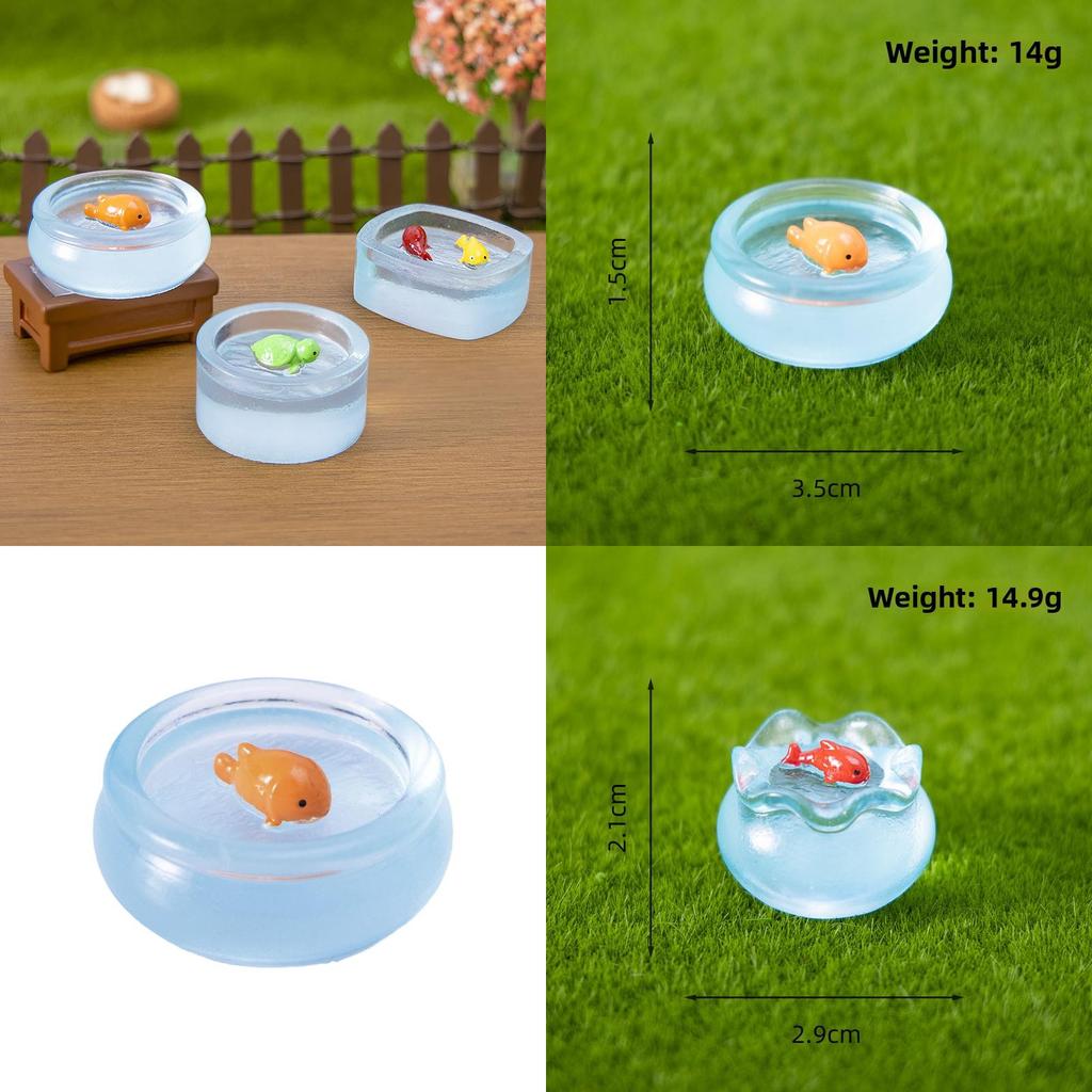 Micro Landscape Dollhouse Noctilucent Fish Tank With Resin Creative Decor For Living Room Tabletop Display