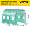 Walk-in Tunnel Greenhouse, 10 x 7 x 7 ft Portable Plant Hot House w/ Galvanized Steel Hoops, 1 Top Beam, Diagonal Poles, Zippered Door & 6 Roll-up