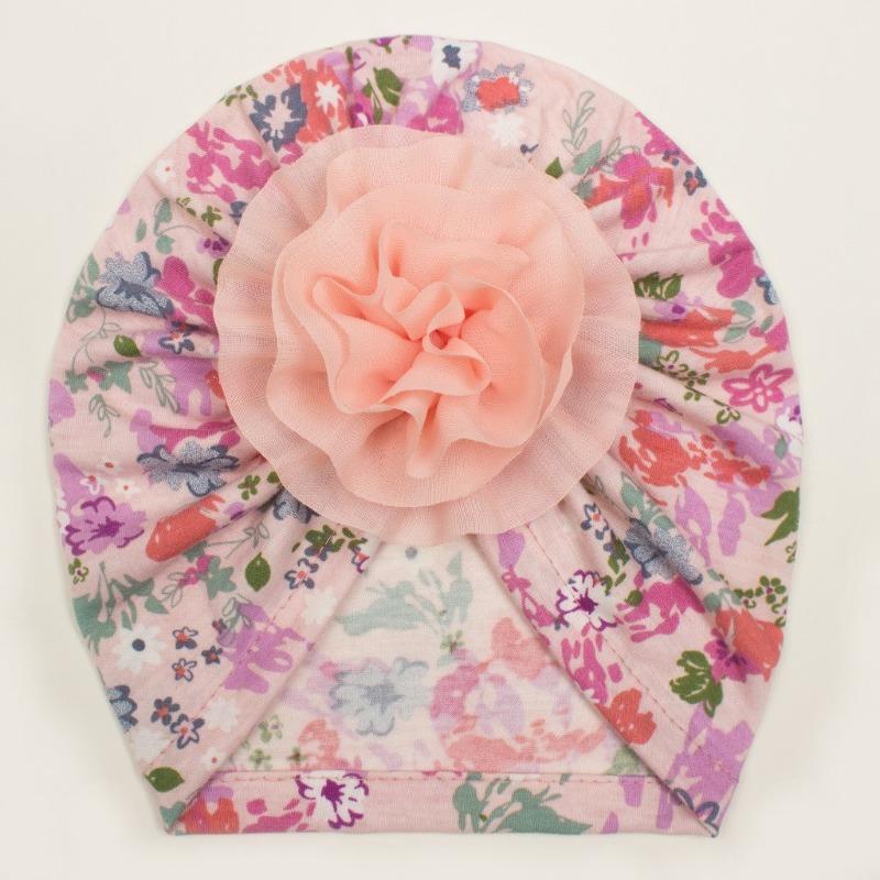 New Children's Flower Creative Printing Hat, Summer Thin Cute Soft Baby Hat, Baby Headscarf