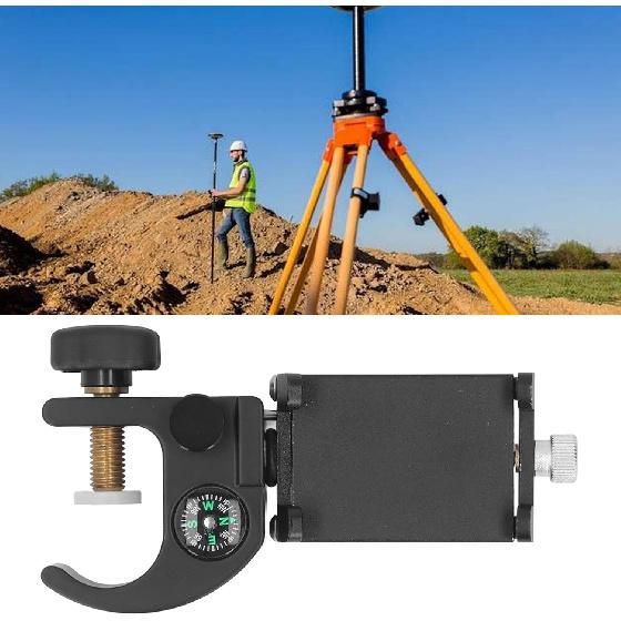 Data Collector Pole Clamp Bracket with and Phone Holder Portable Quick Release Clamp Universal GPS RTK Pole Clamp Holder