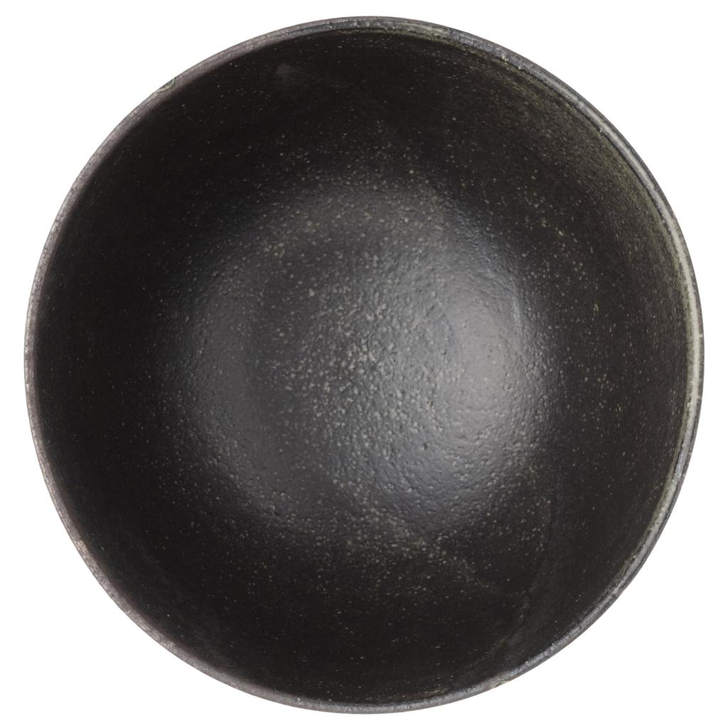 Marui Pottery Shigaraki Ware Hechimon Donburi Schale, ca.. 900ml Fassungsvermögen, Weißes Wellenmuster, Schwarz, MR-3-4594