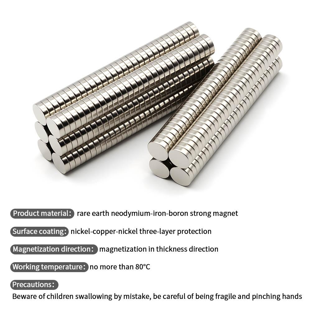 6x2mm Superstarker Neodym-Magnet N35 NdfeB Permanentmagnetische Magnete Rund Leistungsstarke Magnete Kühlschrankmagnet