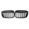 Car Front Bumper Grille For BMW X1 F48 F49 2016-2018 Double Line Gloss Black- Part Numbers 51117383363, 51117383364