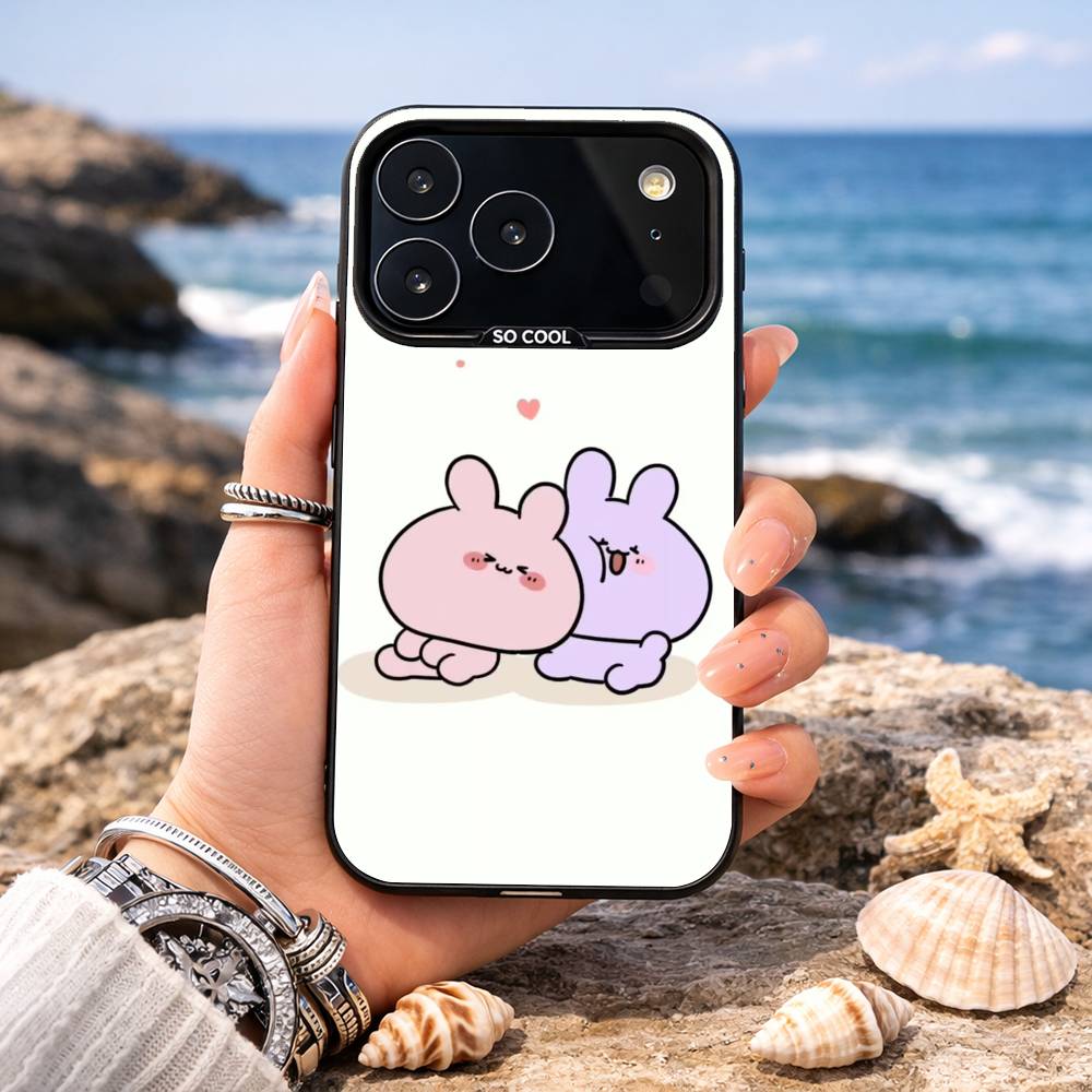 Cute A-Asamimichan C-Cartoon Phone Case For iPhone17,16,15,14,13,12,11,Pro,MAX White Matte Shockproof Cover iPhone17promax