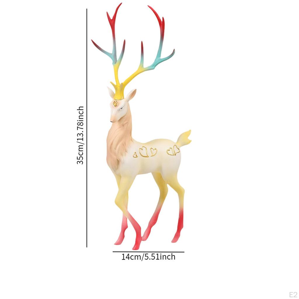 Creative Elk Sculpture Reindeer Figurine Tabletop Decor for Living Room Cabinet