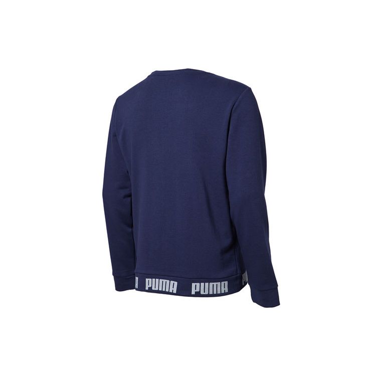 Puma Amplified Graphic Crew Neck Sweatshirt Men Tops Peacoat-Blue 854736-06