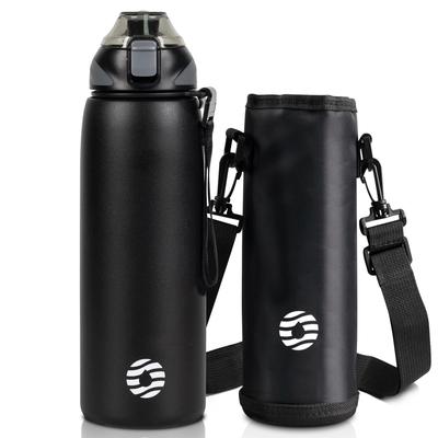 FJbottle 1 Liter Vakuumisolierte Sportflasche Hält Heiß- oder Kaltgetränke Heiß oder Weit Einfach zu Edelstahl Enthält Wasserflaschenhülle und Reinigung Stilvoll für