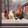 Colorful Hen and Rooster Flock Static Cling Window Stickers, Waterproof Self-Adhesive PVC Decals for Kids Room Kitchen Farmhouse Decor