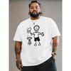 European Size Men's Large Barbecue Pattern T-Shirt - Oversized Casual Summer T-Shirt with Barbecue Illustration
