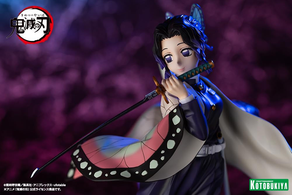 Kotobukiya Demon Kimetsu No Yaiba ARTFX J Shinobu Kocho Scale PVC Painted Complete Figure Slayer 1/8
