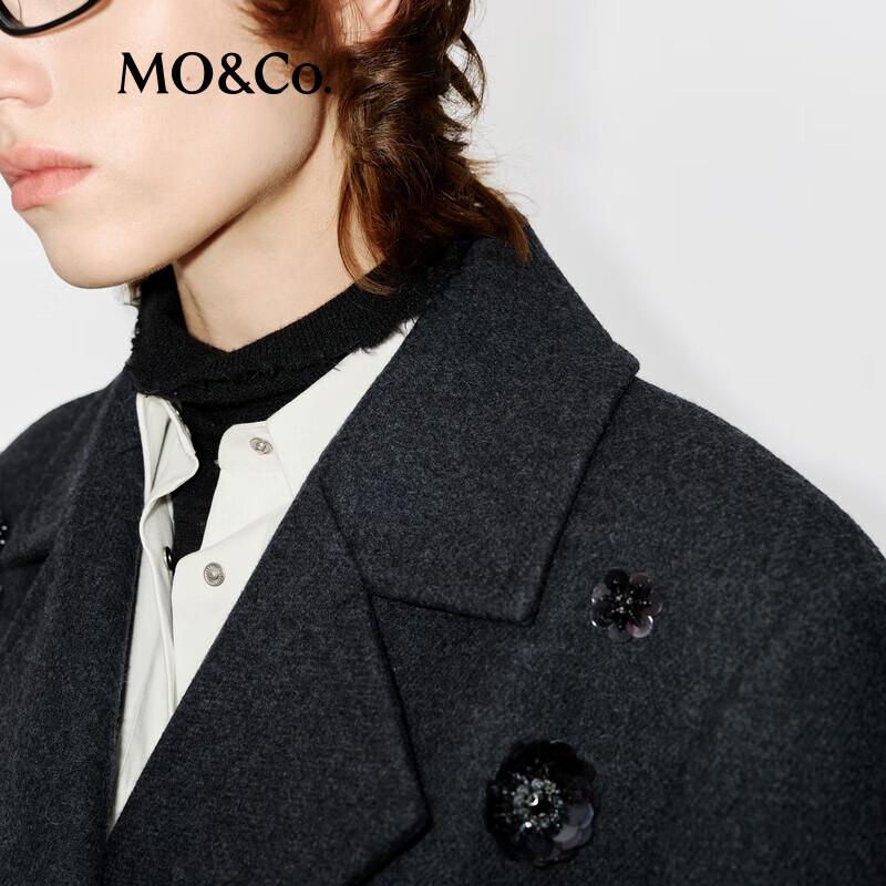 MO&Co. 100% Wool Double-Faced Embellished Coat