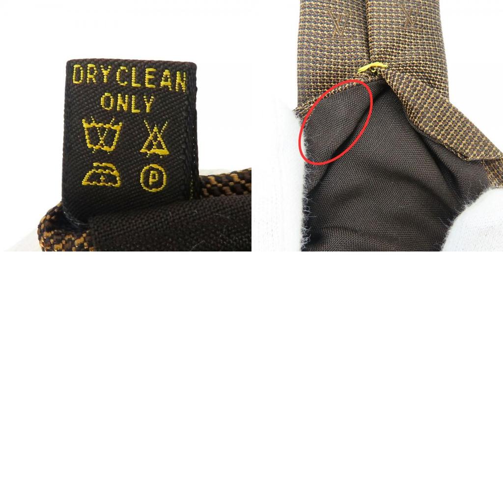 Used LOUIS VUITTON tie Monogram silk Brown suit